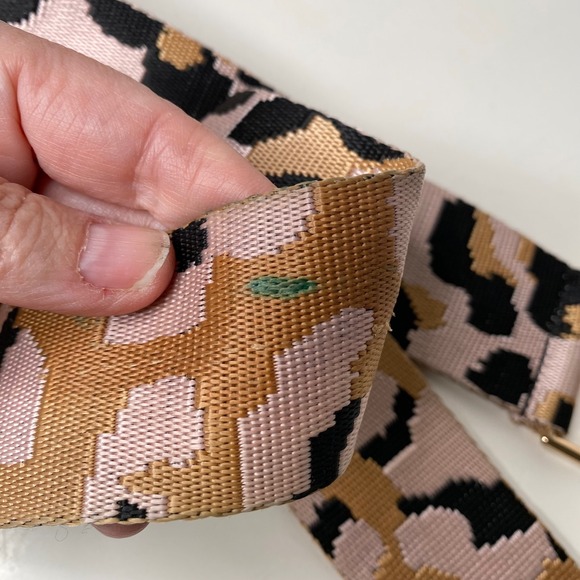 Set of 2 Adjustable Purse Straps Leopard Animal Print and Glitter Stripe Gold - Picture 7 of 7